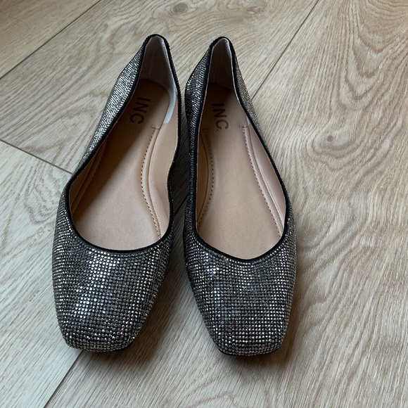 INC Juney rhinestone square toe ballet flats - size 9.5 - Picture 1 of 3